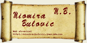 Miomira Bulović vizit kartica